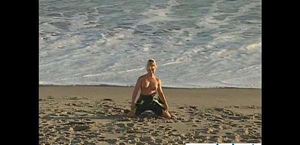  Big tit blonde nude at the beach